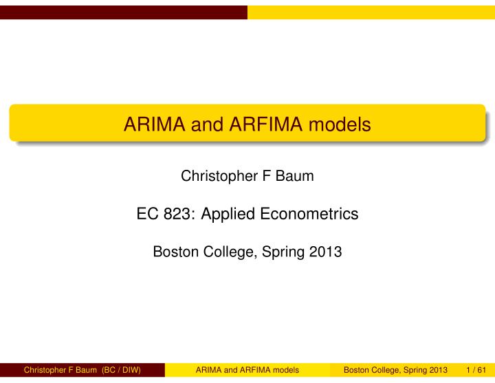 arima and arfima models