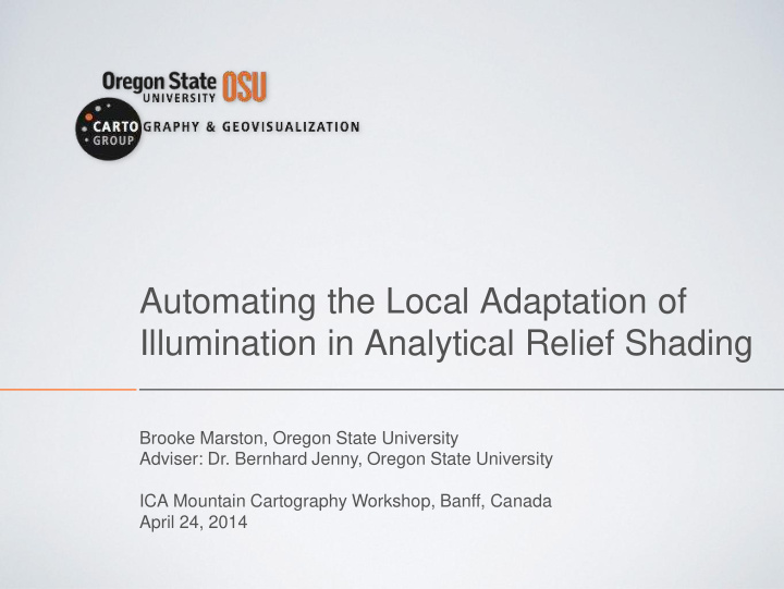 automating the local adaptation of illumination in
