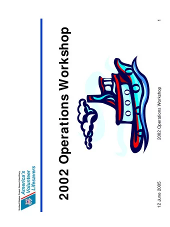 2002 Operations Workshop  2002 Operations Workshop  12 June 2005  Agenda  Maintaining Readiness