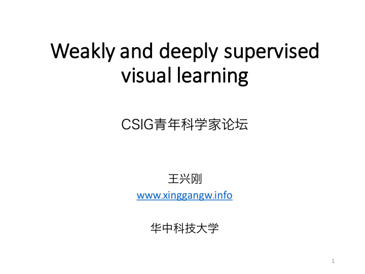 we weakly and deeply supervised vi visual learning