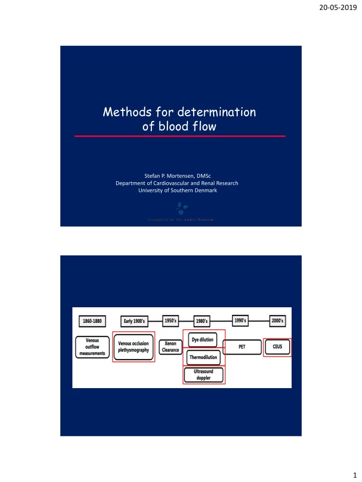 methods for determination of blood flow