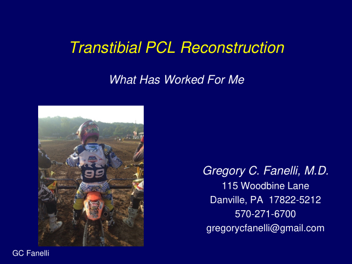 transtibial pcl reconstruction
