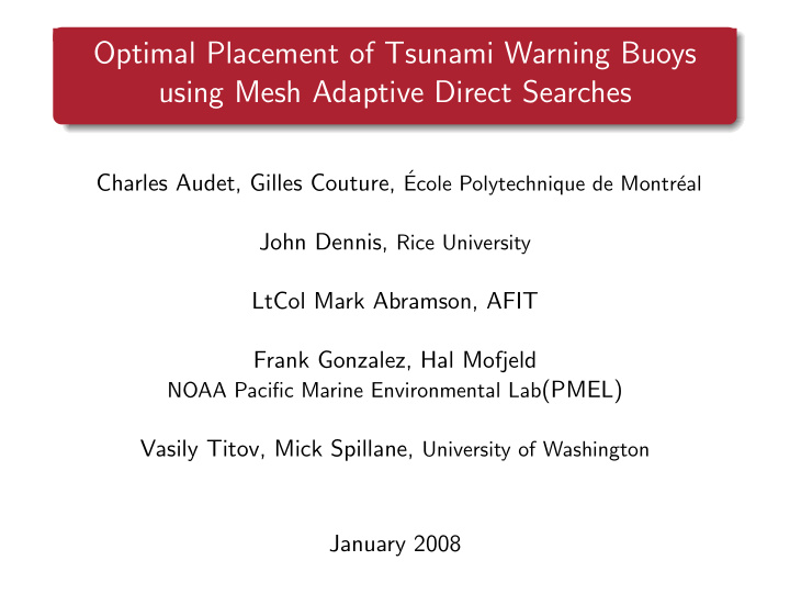 optimal placement of tsunami warning buoys using mesh