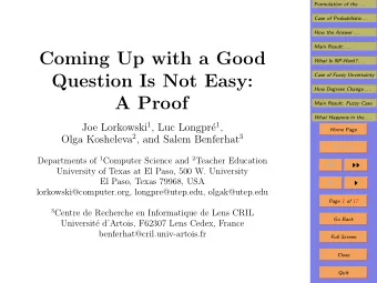 Coming Up with a Good  What Is NP-Hard? . . .  Question Is Not Easy:  Case of Fuzzy Uncertainty