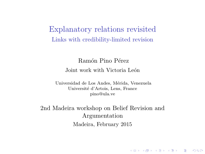 explanatory relations revisited