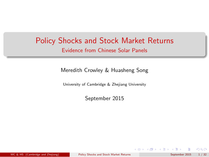 policy shocks and stock market returns