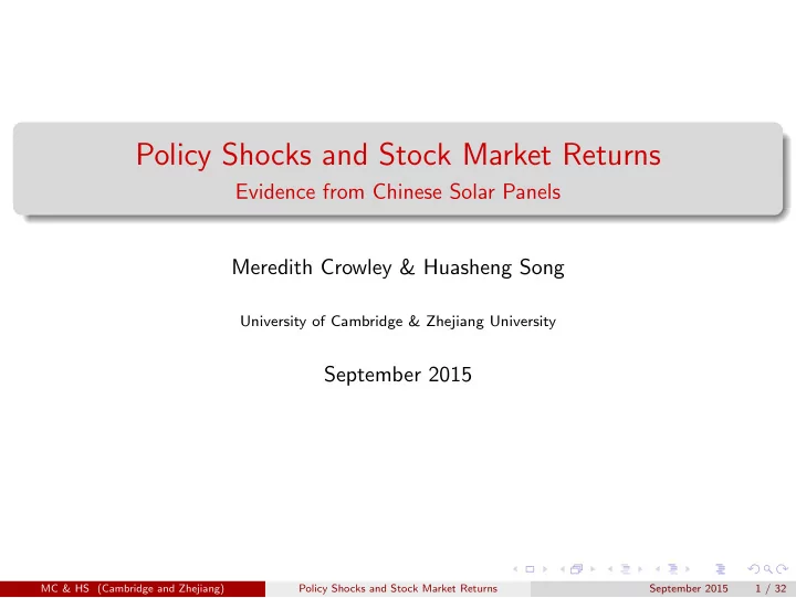 policy shocks and stock market returns