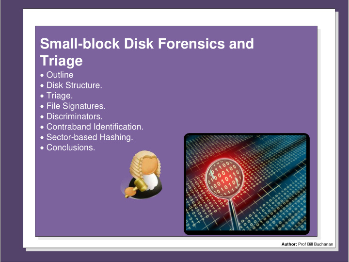 small block disk forensics and triage