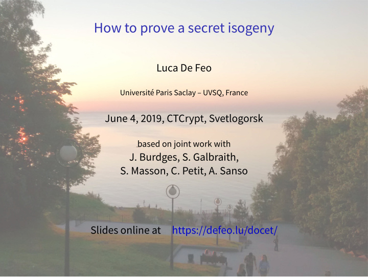 how to prove a secret isogeny