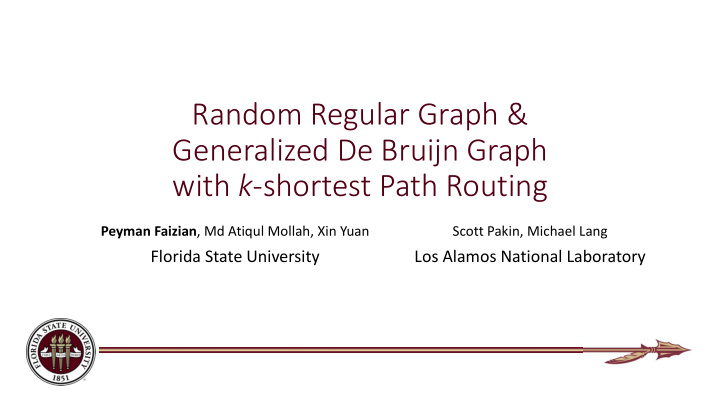 random regular graph generalized de bruijn graph with k