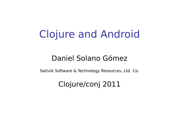 clojure and android