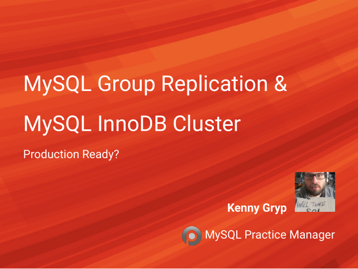 mysql group replication mysql innodb cluster