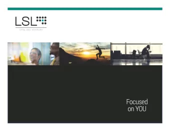 Year End Tax Planning Conference  November 29, 2018  Todays Schedule Introductions  Susan F.