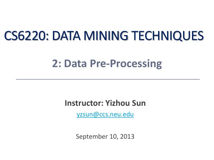 cs6220 data mining techniques