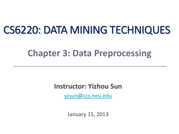 cs6220 data mining techniques