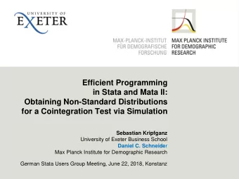 Efficient Programming  in Stata and Mata II:  Obtaining Non-Standard Distributions  for a
