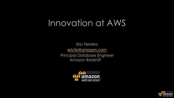 innovation at aws