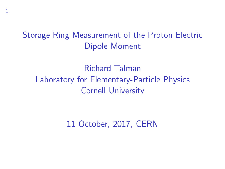 storage ring measurement of the proton electric dipole