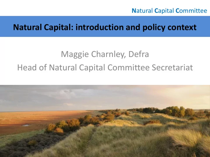 natural capital introduction and policy context