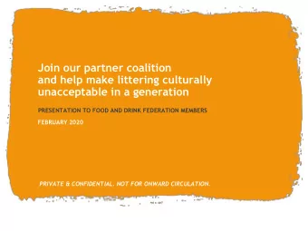 unacceptable in a generation  PRESENTATION TO FOOD AND DRINK FEDERATION MEMBERS  FEBRUARY 2020