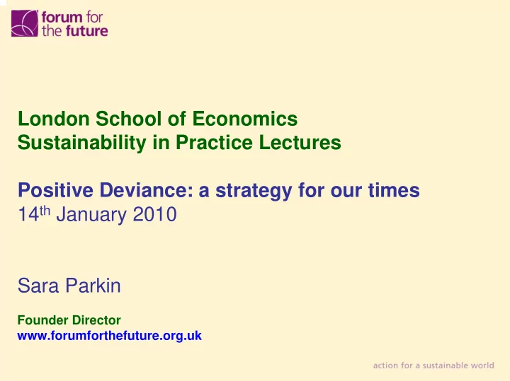 london school of economics sustainability in practice