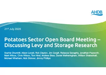 21 st July 2020 21 st July 2020  Sophie Churchill, Alison Levett, Rob Clayton, Jim Cargill, Rebecca