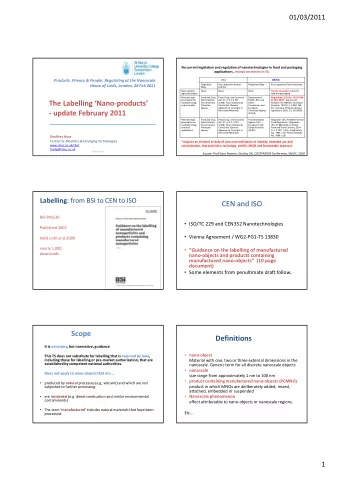 The Labelling Nano  products  g  p  nanotechnology  Environmental  (1938), Toxic