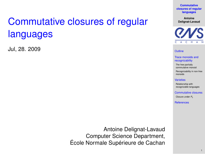 commutative closures of regular