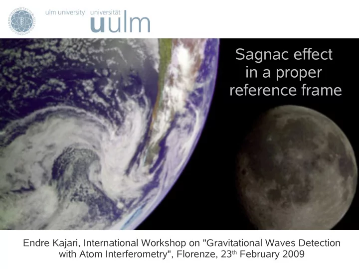 sagnac effect in a proper reference frame