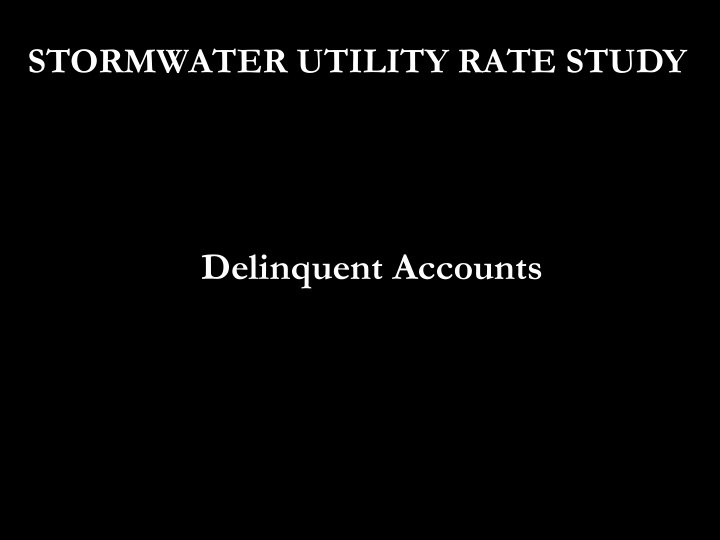 delinquent accounts stormwater utility rate study