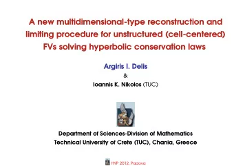 A new multidimensional-type reconstruction and  limiting procedure for unstructured (cell-centered)