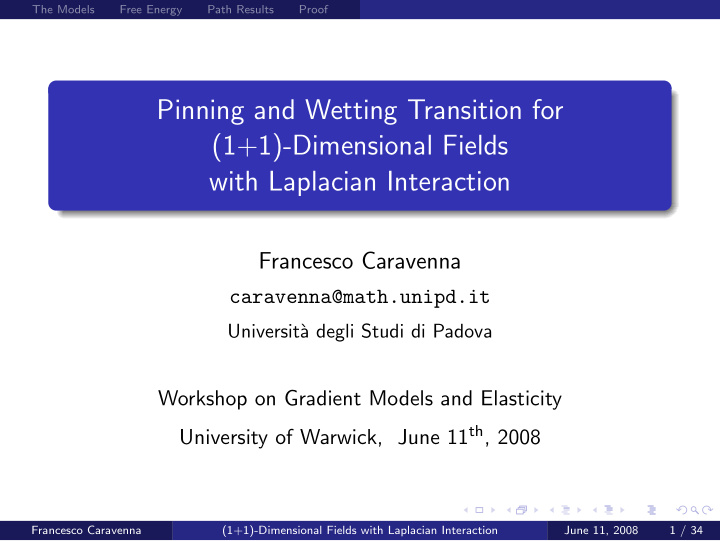 pinning and wetting transition for 1 1 dimensional fields