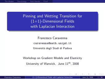 Pinning and Wetting Transition for  (1+1)-Dimensional Fields  with Laplacian Interaction  Francesco