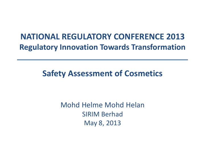 national regulatory conference 2013