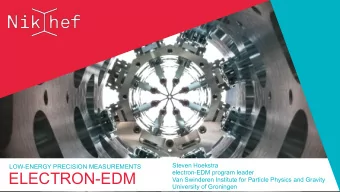 ELECTRON-EDM  Van Swinderen Institute for Particle Physics and Gravity  University of Groningen NL-