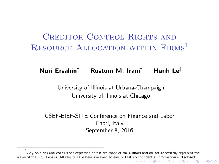 creditor control rights and