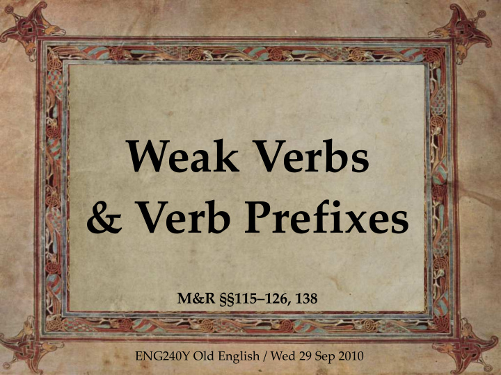 weak verbs verb prefixes