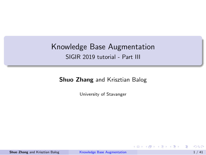 knowledge base augmentation