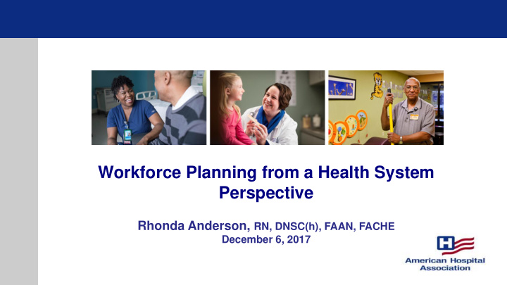 workforce planning from a health system perspective