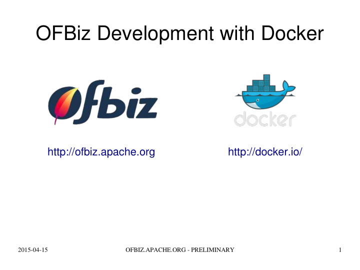 ofbiz development with docker