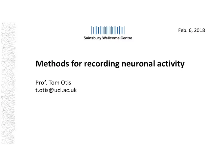 methods for recording neuronal activity