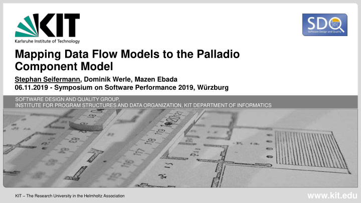 mapping data flow models to the palladio component model