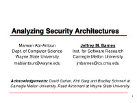 analyzing security architectures