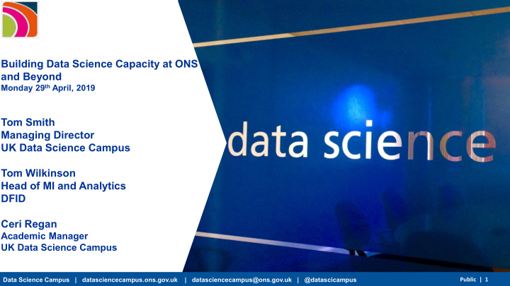 building data science capacity at ons and beyond
