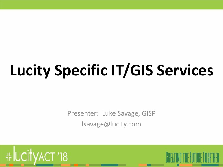 lucity specific it gis services