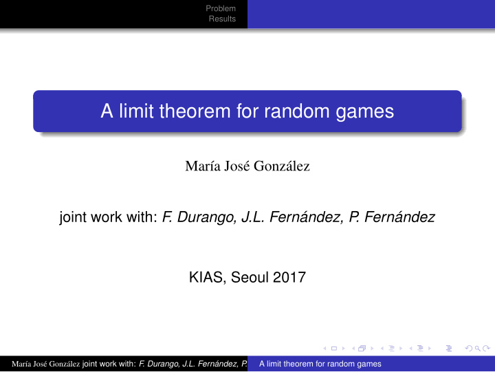 a limit theorem for random games