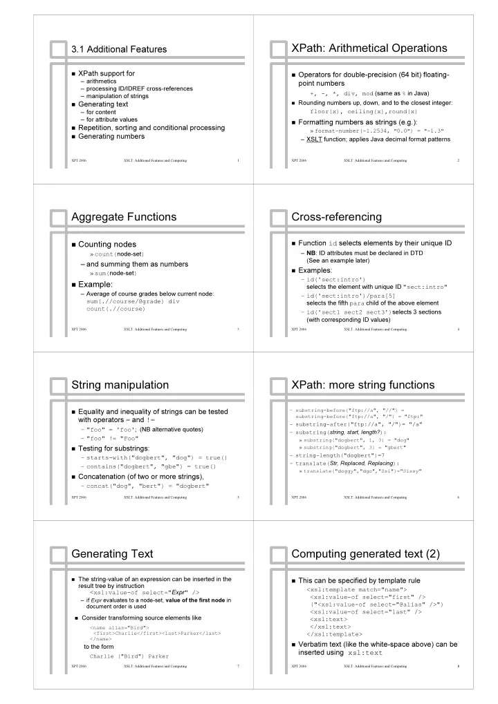xpath arithmetical operations xpath arithmetical