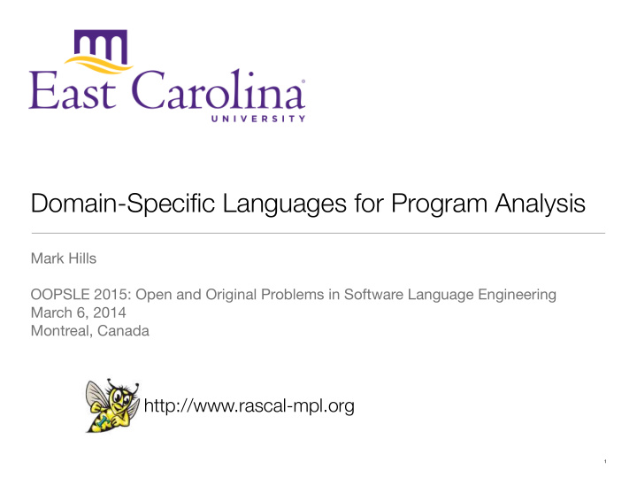 domain specific languages for program analysis