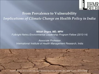 From Prevalence to Vulnerability  Implications of Climate Change on Health Policy in India  Nitish