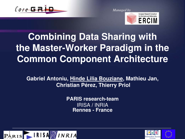 combining data sharing with the master worker paradigm in
